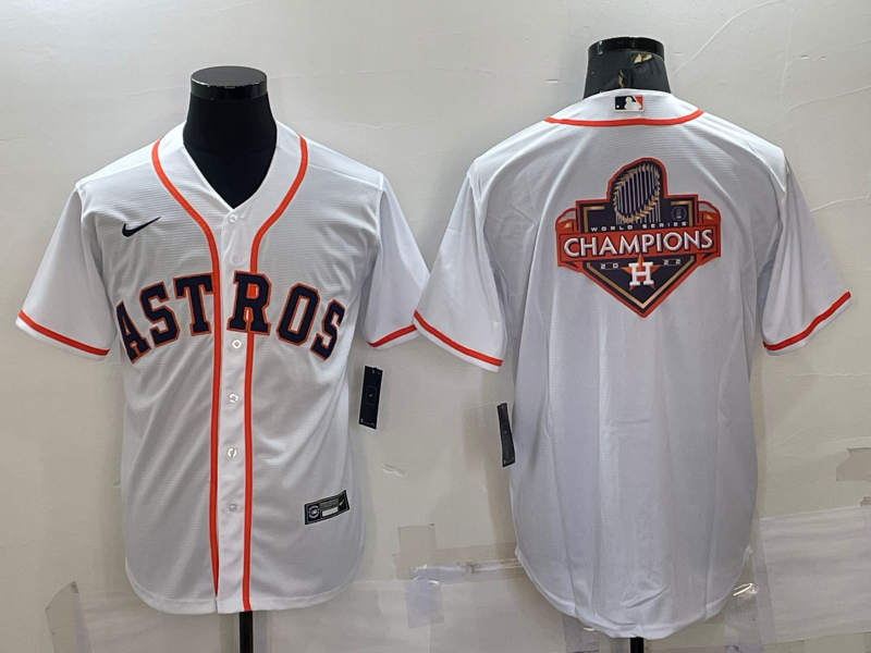 Men 2025 Houston Astros blank white Nike MLB Jersey 003